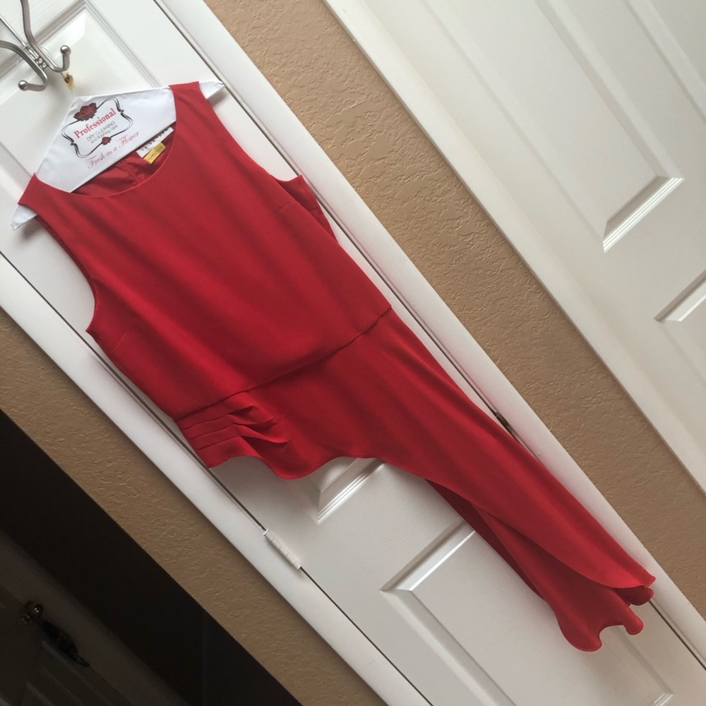 Trina Turk Asymmetrical Red Blouse